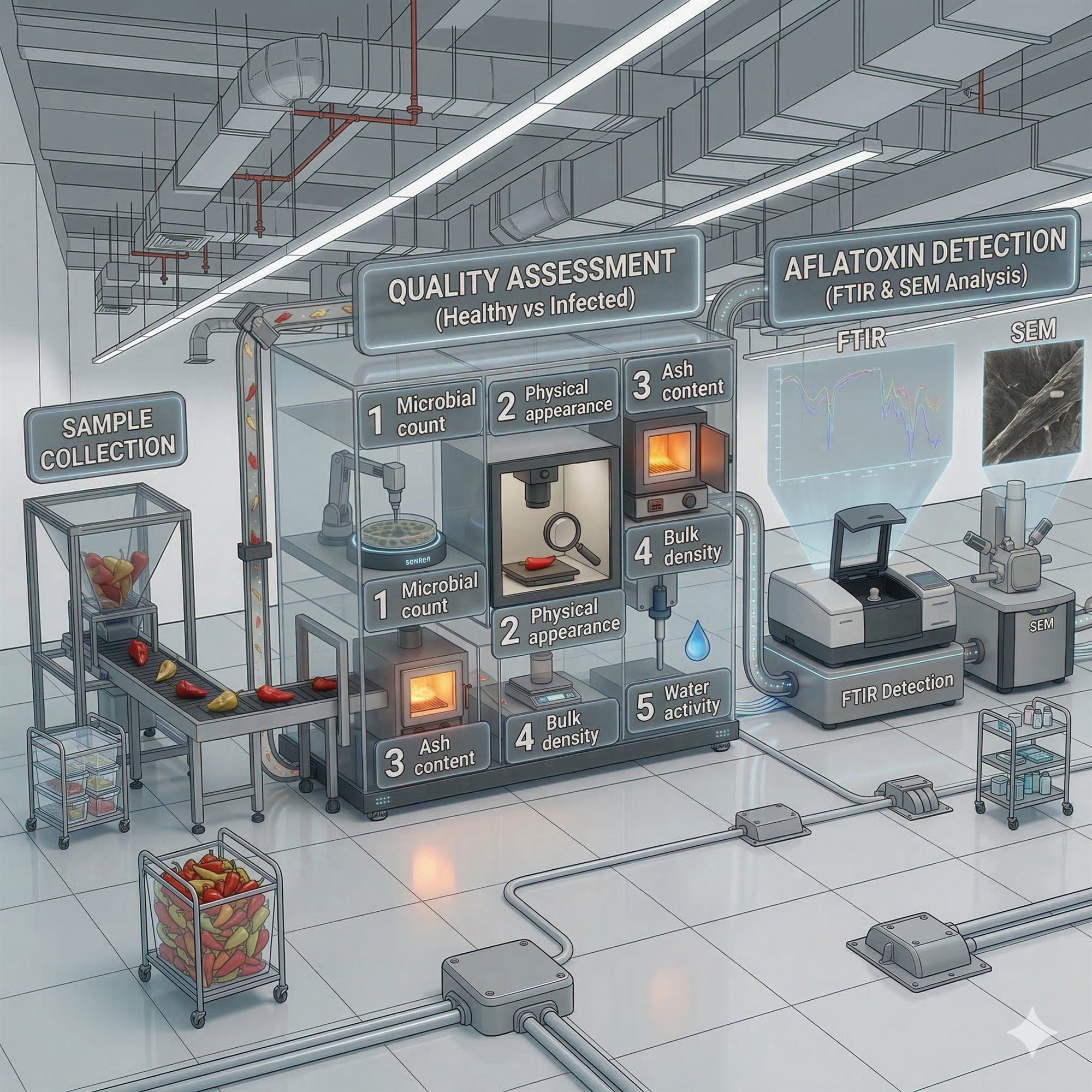 Chilli lab verification for quality assessment and aflatoxin detection